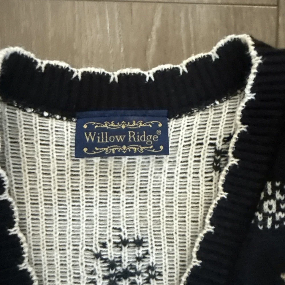 Vintage Willow Ridge Christmas Black Scalloped Wreath Wreaths Vest‎ Size 2XL??